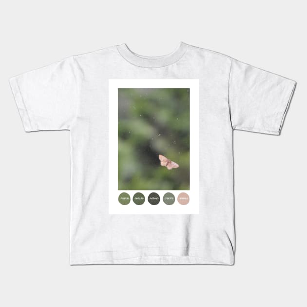 Moth on a Dirty Window Color Palette [Dots] Kids T-Shirt by tessiaphoto